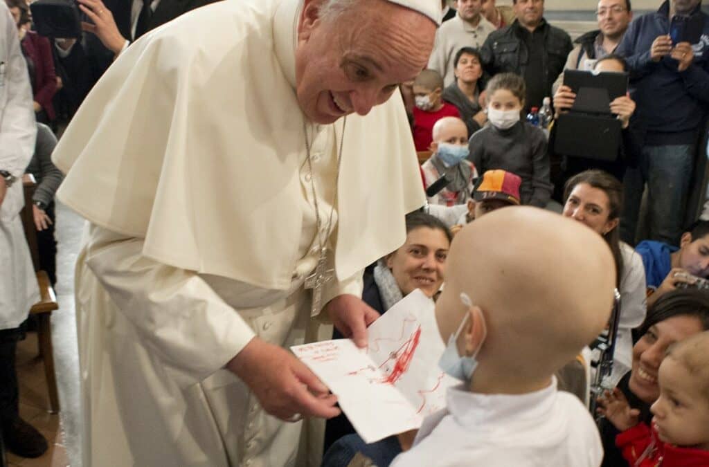 Paus Franciscus bezoekt de kinderen van het Betanië-centrum in Tirana