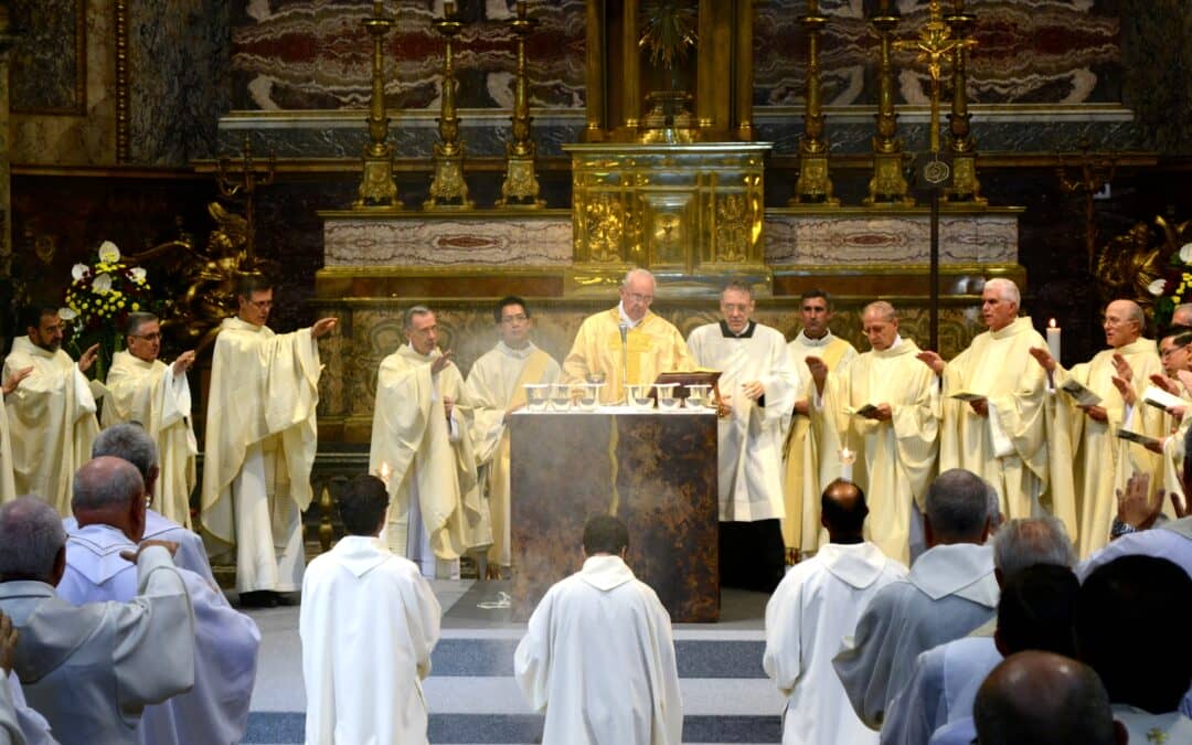 Live beelden viering Paus Franciscus in Gesu-kerk in Rome nav heiligverklaring Pierre Favre sj