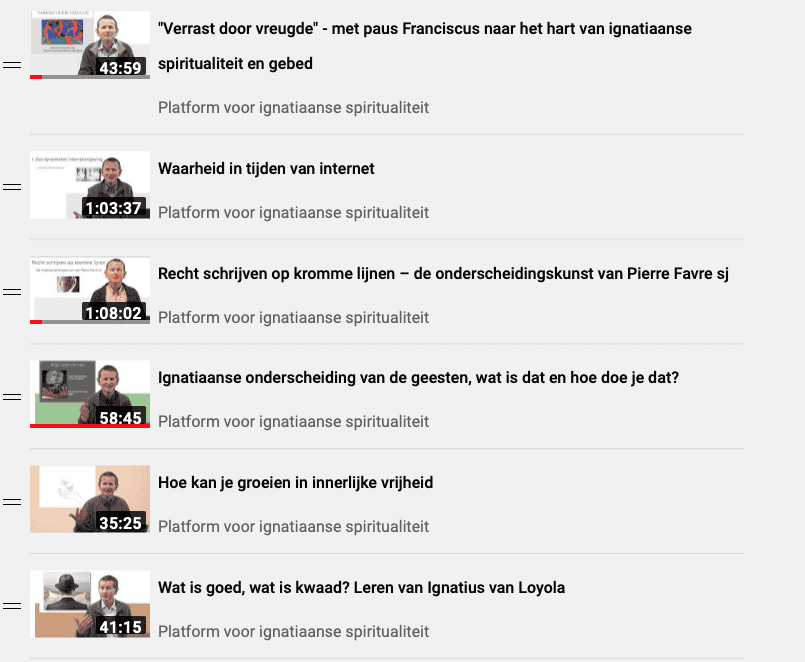 Verzameling video’s van Nikolaas Sintobin sj over ignatiaanse spiritualiteit